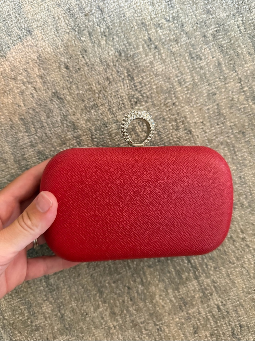 Red Crystal-Ring Evening Clutch